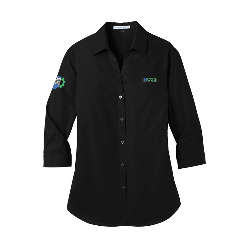 Port Authority Women's 3/4-Sleeve Carefree Poplin Shirt