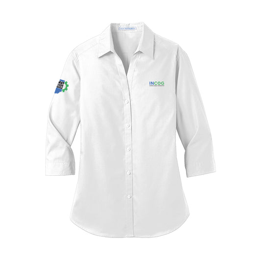 Port Authority Women's 3/4-Sleeve Carefree Poplin Shirt