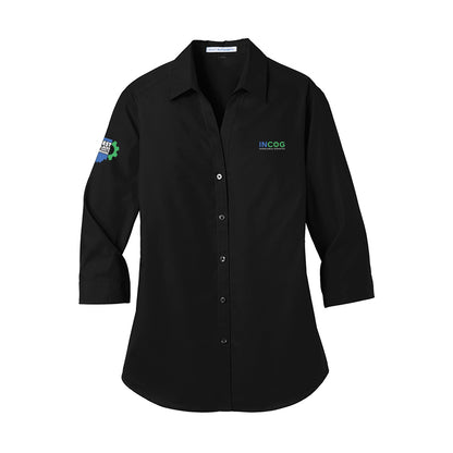 Port Authority Women's 3/4-Sleeve Carefree Poplin Shirt
