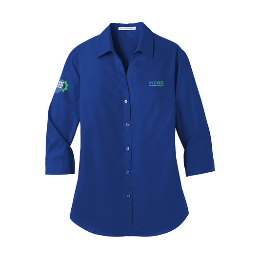 Port Authority Women's 3/4-Sleeve Carefree Poplin Shirt