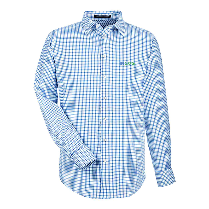 Men's CrownLux Performance Micro Windowpane Woven Dress Shirt