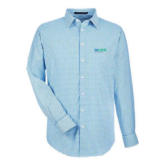 Men's CrownLux Performance Micro Windowpane Woven Dress Shirt