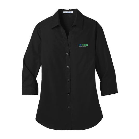Port Authority Women's 3/4-Sleeve Carefree Poplin Shirt